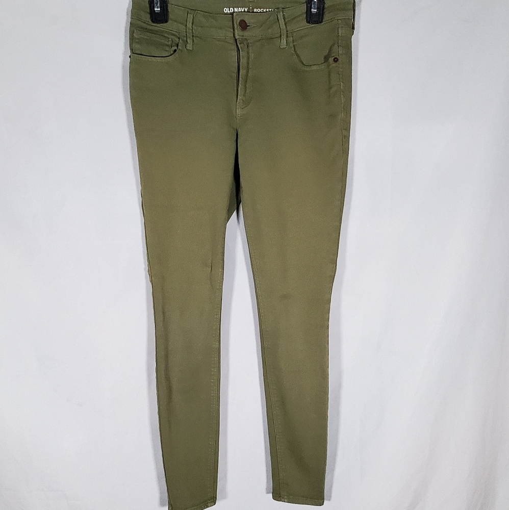 OLD NAVY OLIVE/ARMY GREEN ROCKSTAR MID RISE WAIST SKINNY JEANS